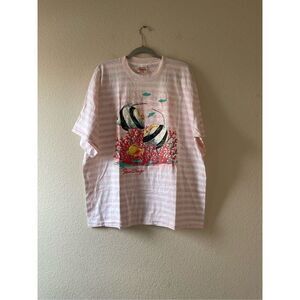 Vintage‎ San Diego striped fish underwater theme t shirt xxl